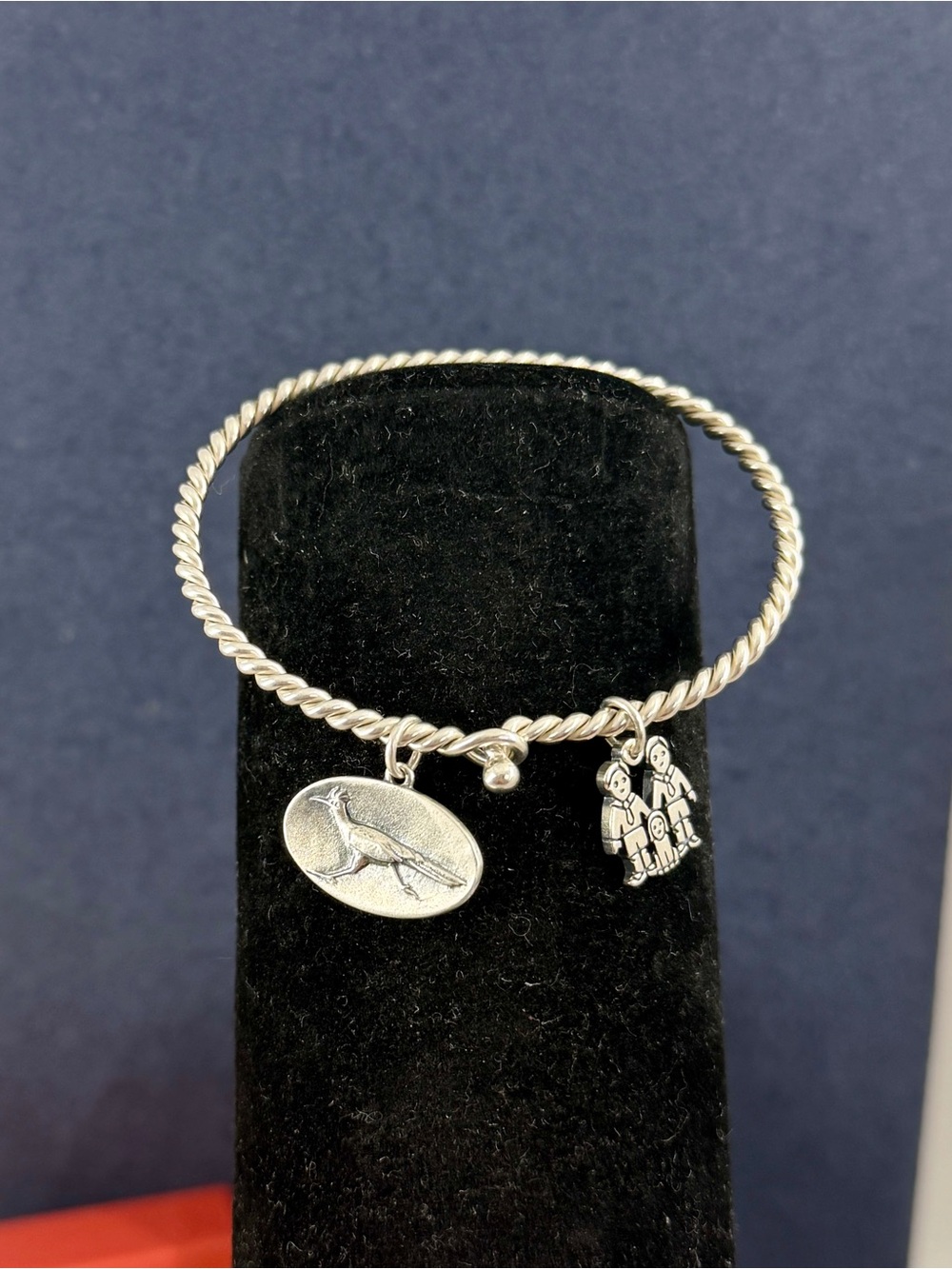 JAMES AVERY Sterling Silver Cable Twist Charm Holder Hook-on Bracelet LG RETIRED